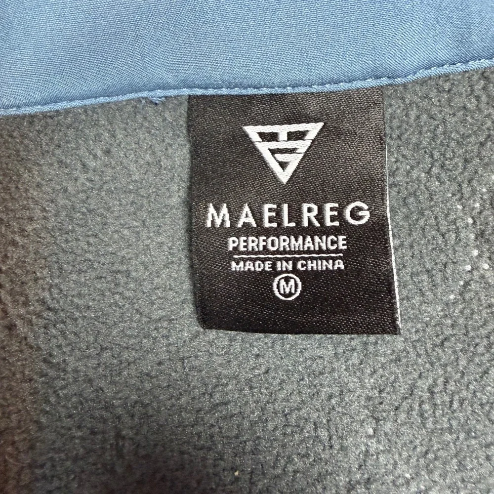 Maelreg Performance Mens Blue Quilted Softshell Fleece Lined Full Zip Jacket M